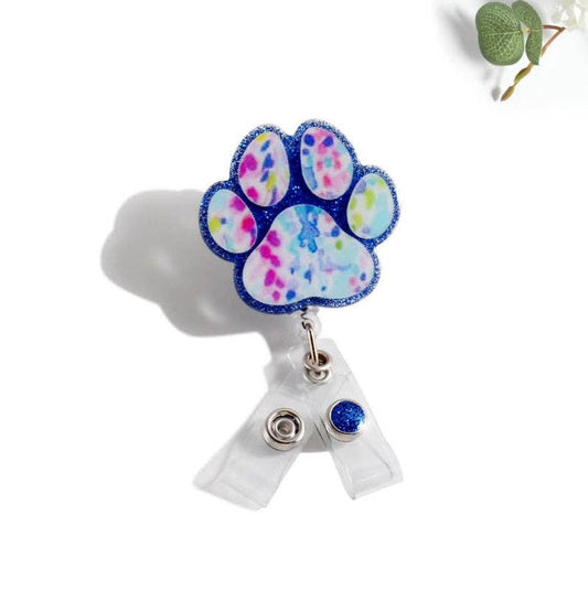 Glitterific Badge Reel Paw Print