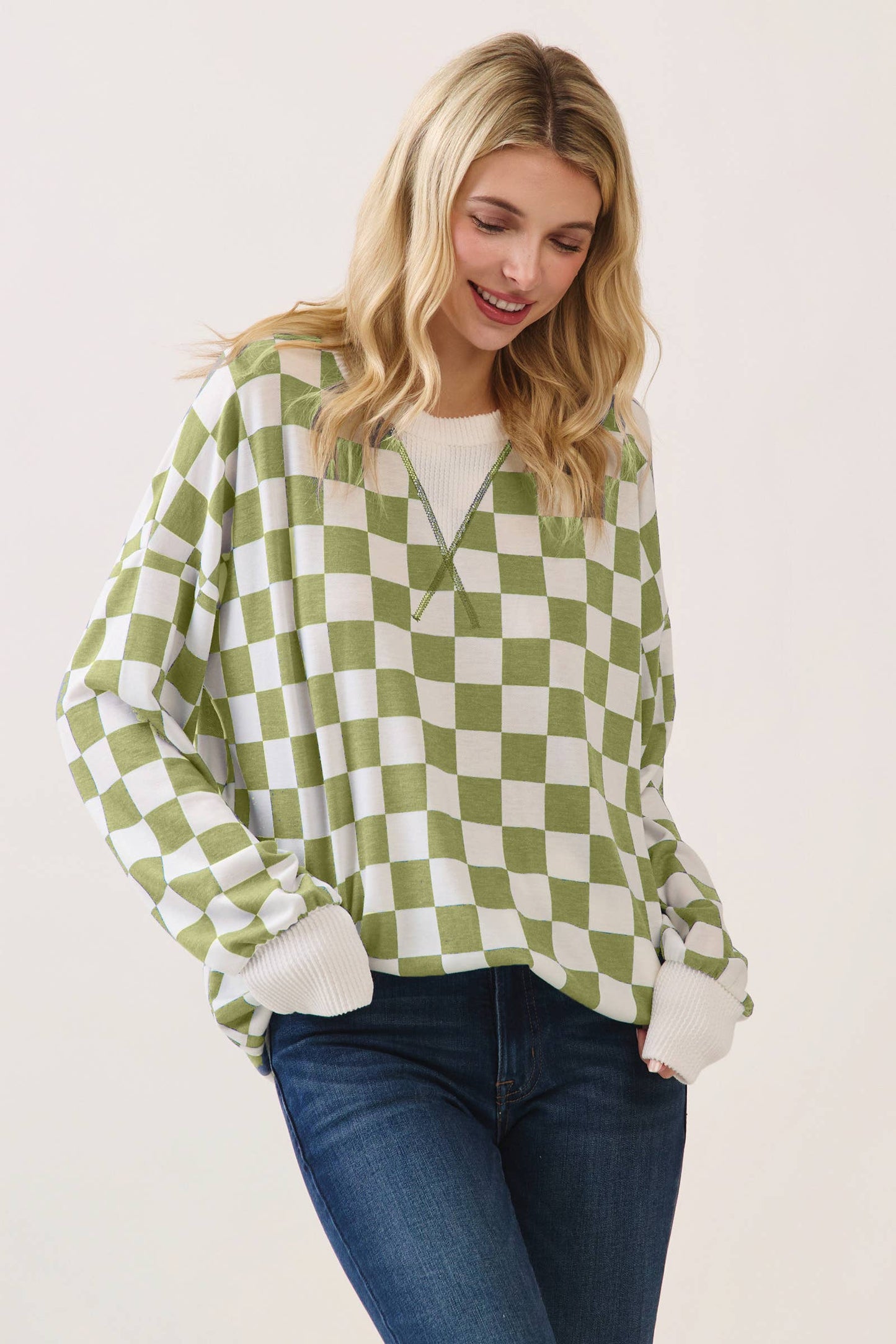 Checkered Drop Shoulder