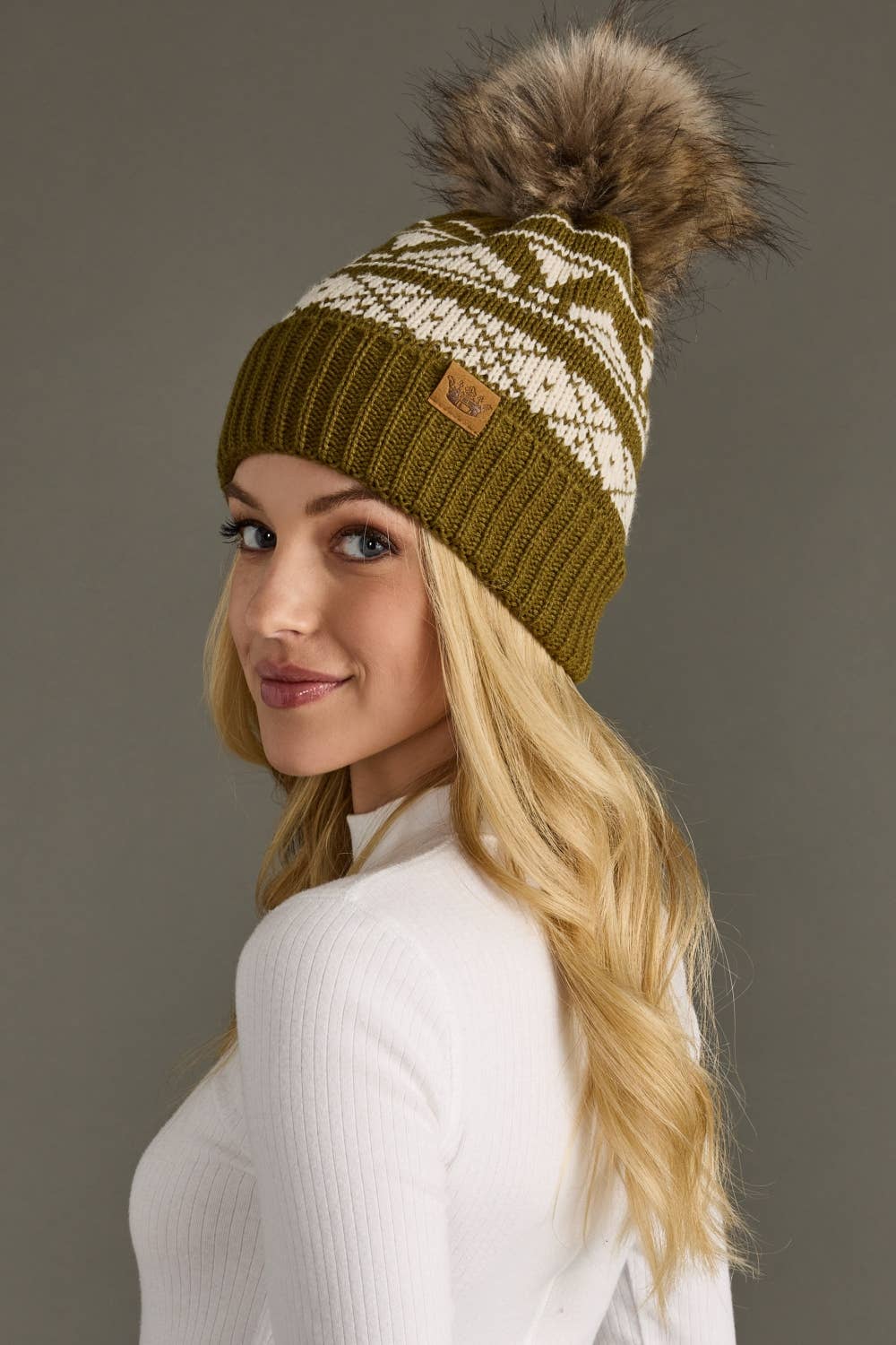 Patterned Pom Hat