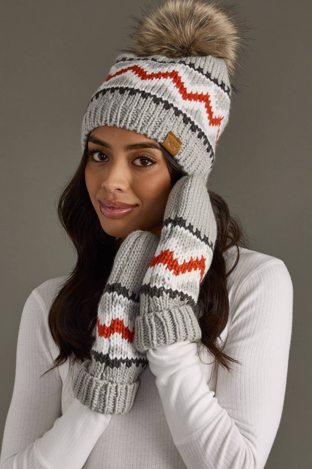 Patterned Pom Hat