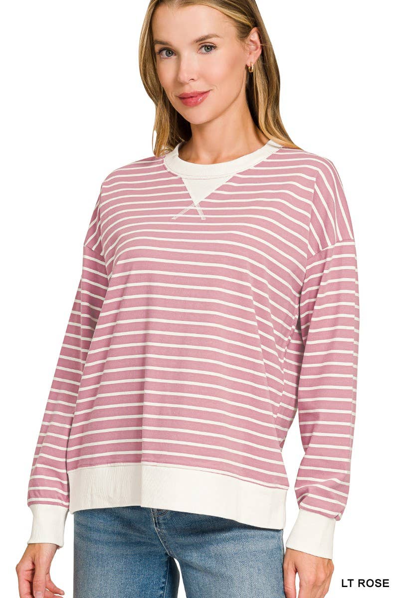 Striped Pullover: CANDY PINK / 2-2-2(S-M-L)
