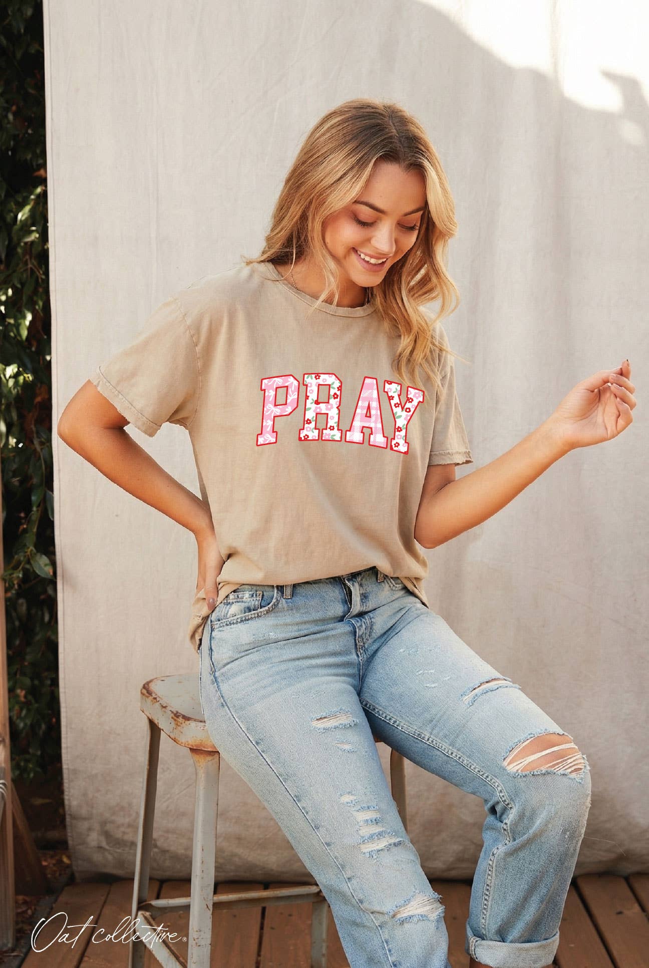 PRAY Graphic Top: FLAMINGO