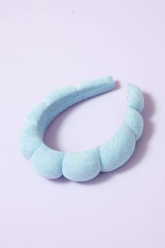 SPA SPONGE TERRY TOWEL HEADBAND FOR BEAUTY CARE | BLUE