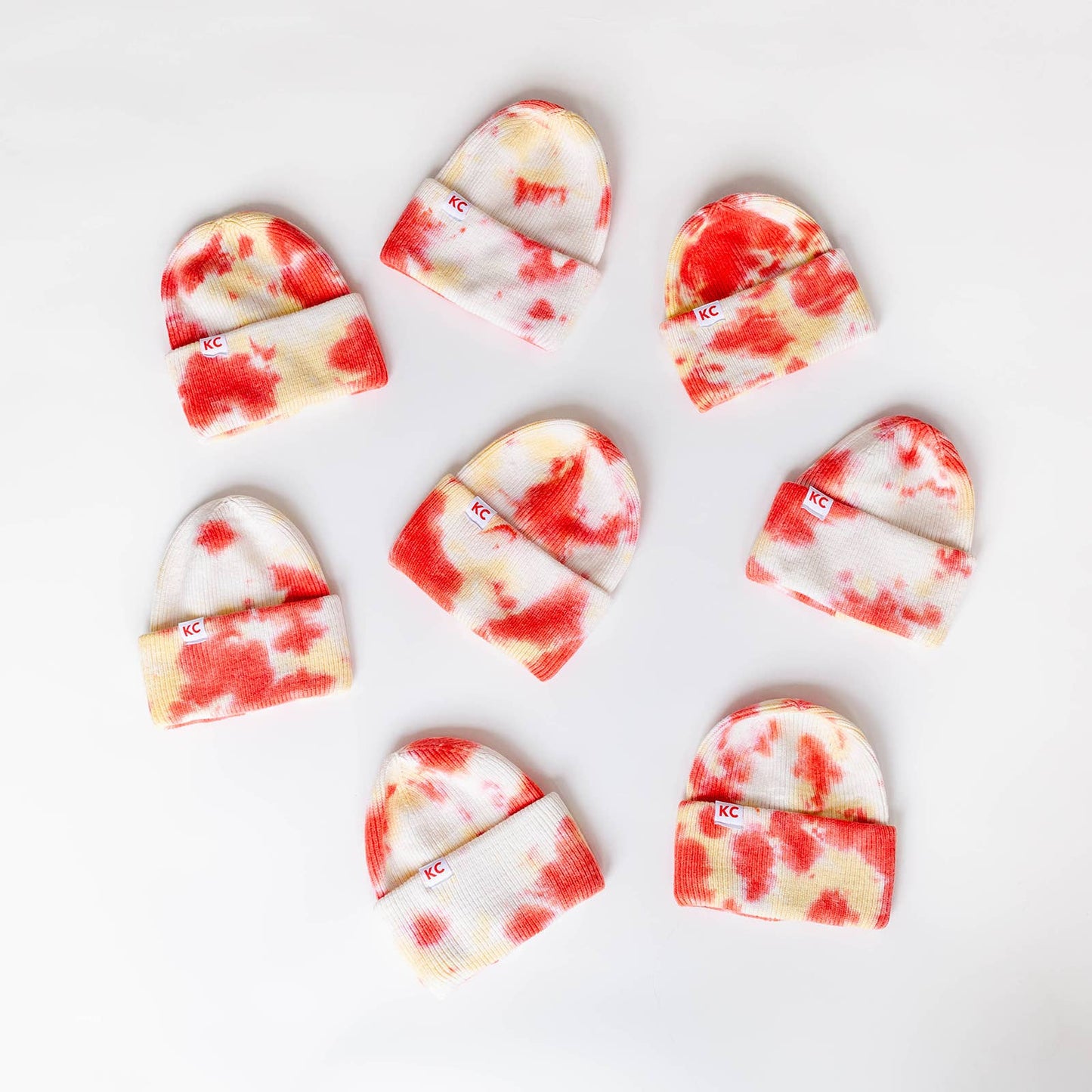 KC Watercolor Beanie - Red & Yellow