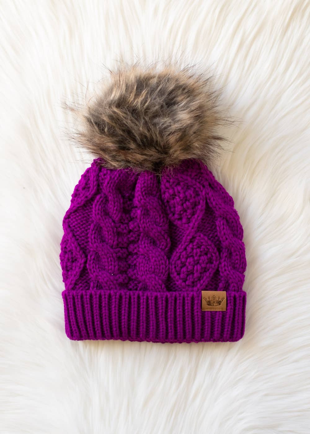 Cable Knit Pom Hat