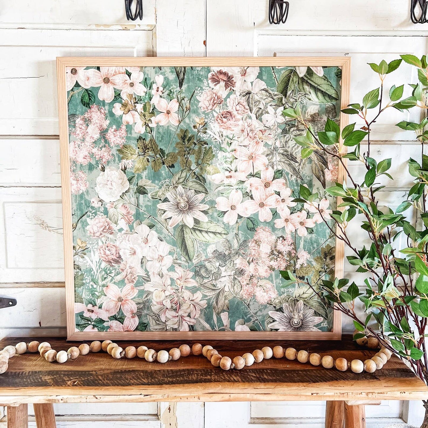Green Vintage Floral - 15x15