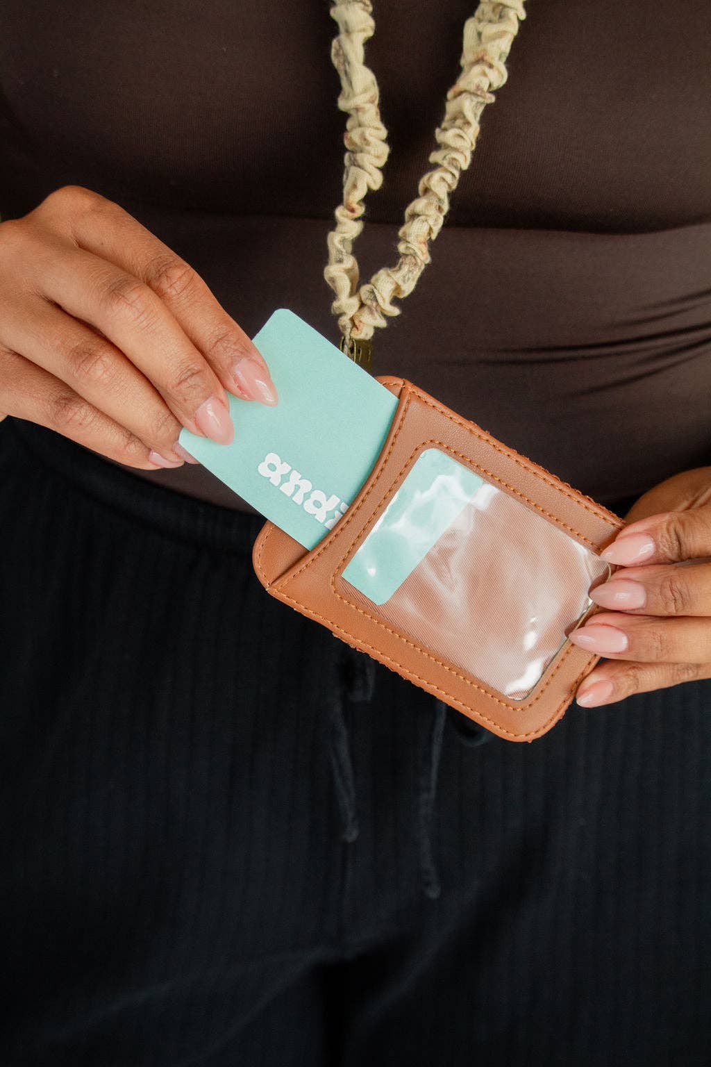 ID Badge Holder: Brown
