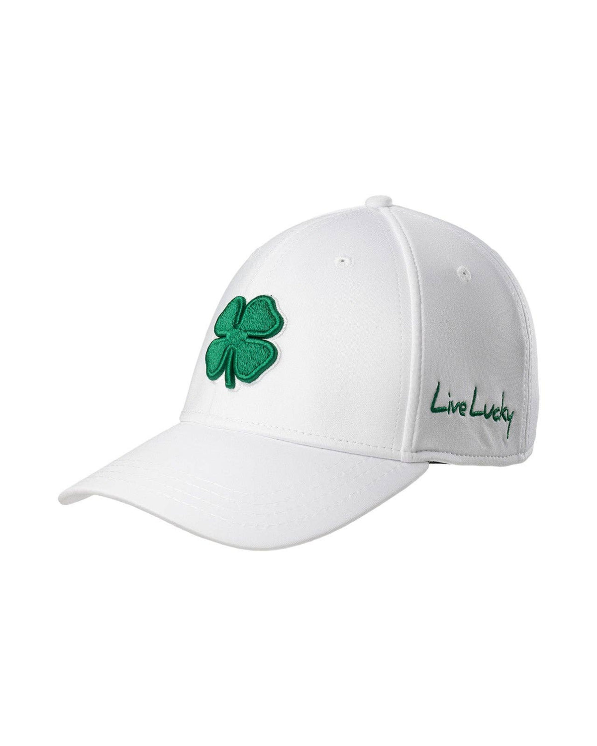 Premium Clover 16 White Fitted Performance Hat