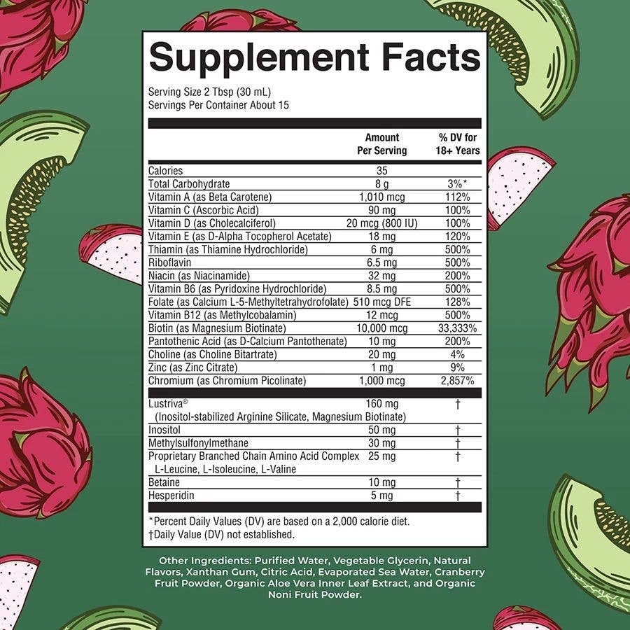 Dragonfruit Melon Liquid Morning Multivitamin + Hair Growth