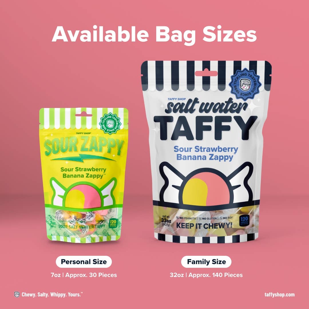 Sour Strawberry Banana Zappy™ Taffy