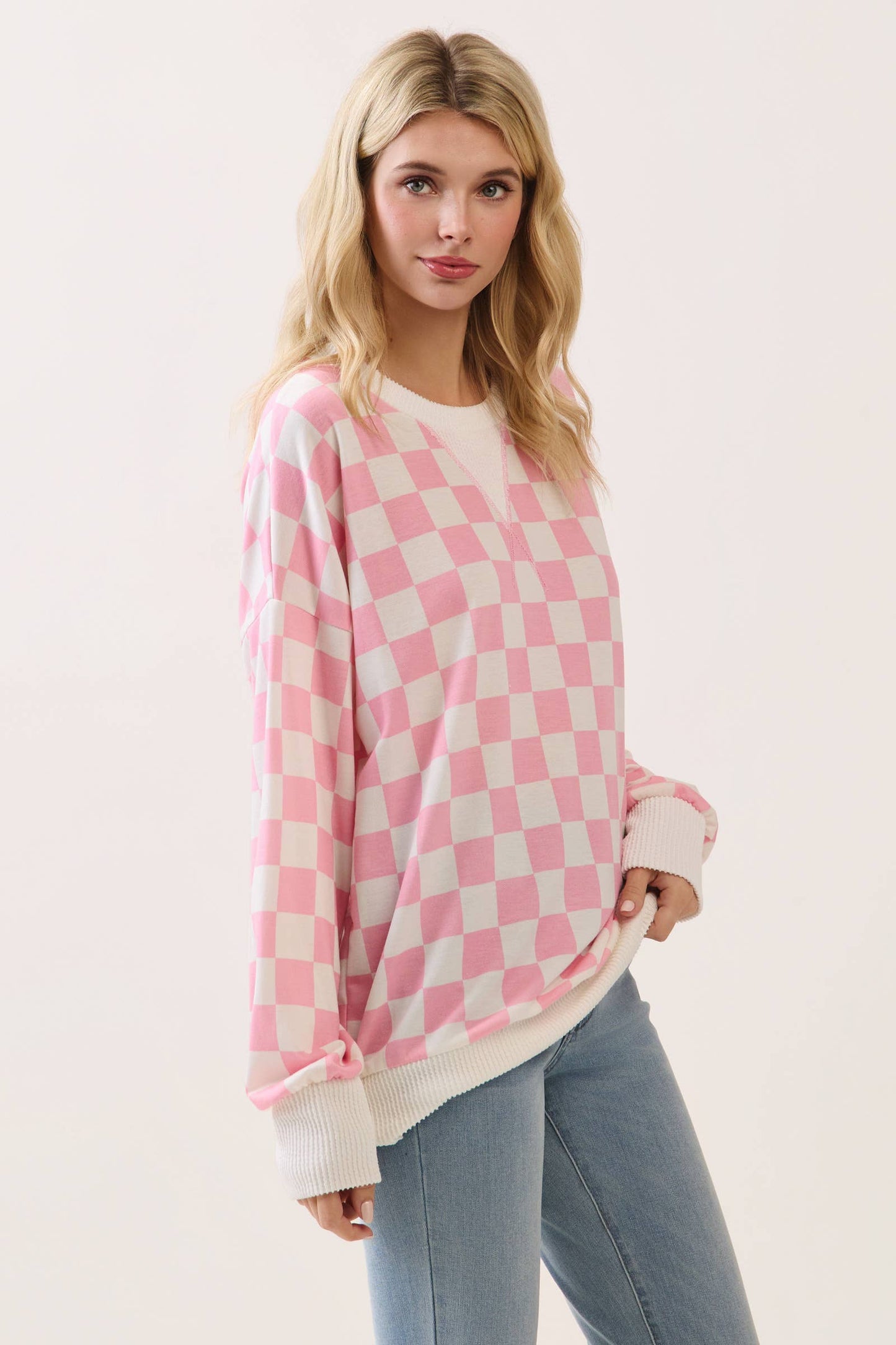 Checkered Drop Shoulder