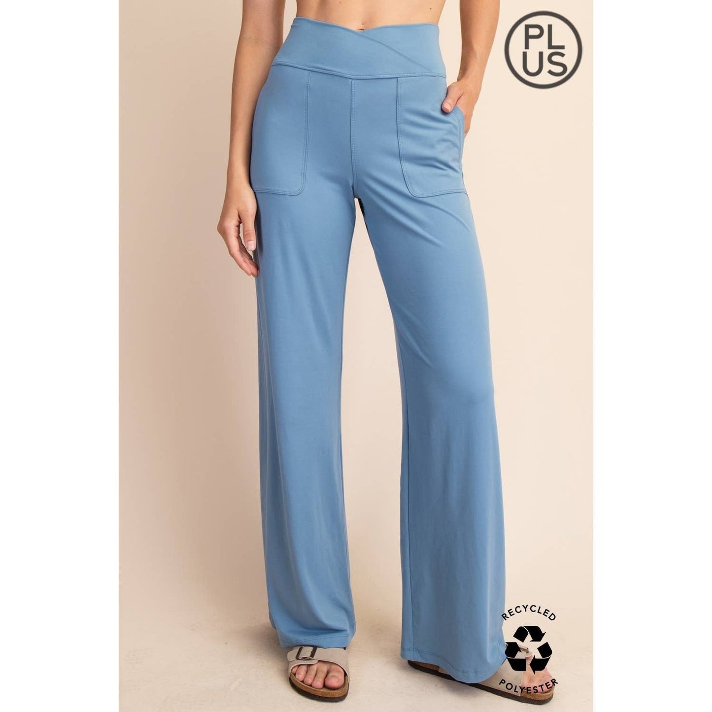 PLUS SIZE BUTTER V WAIST WIDE PANT