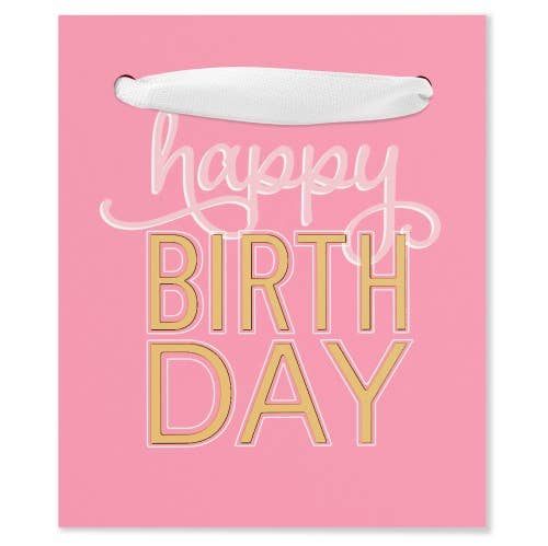 Mini Birthday Gift Bag-Happy Birthday On Pink