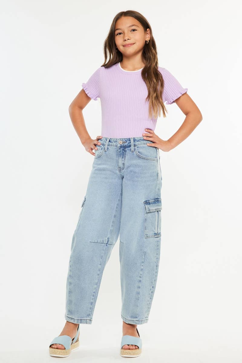 YOUTH LOW SLUNG HORSESHOE FIT JEANS-YC5539L: LIGHT / 6