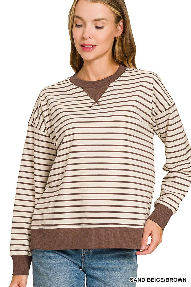 Striped Pullover: CANDY PINK / 2-2-2(S-M-L)