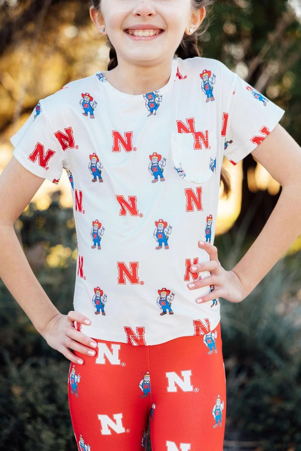 White Herbie Husker Ruffle Pocket Tee