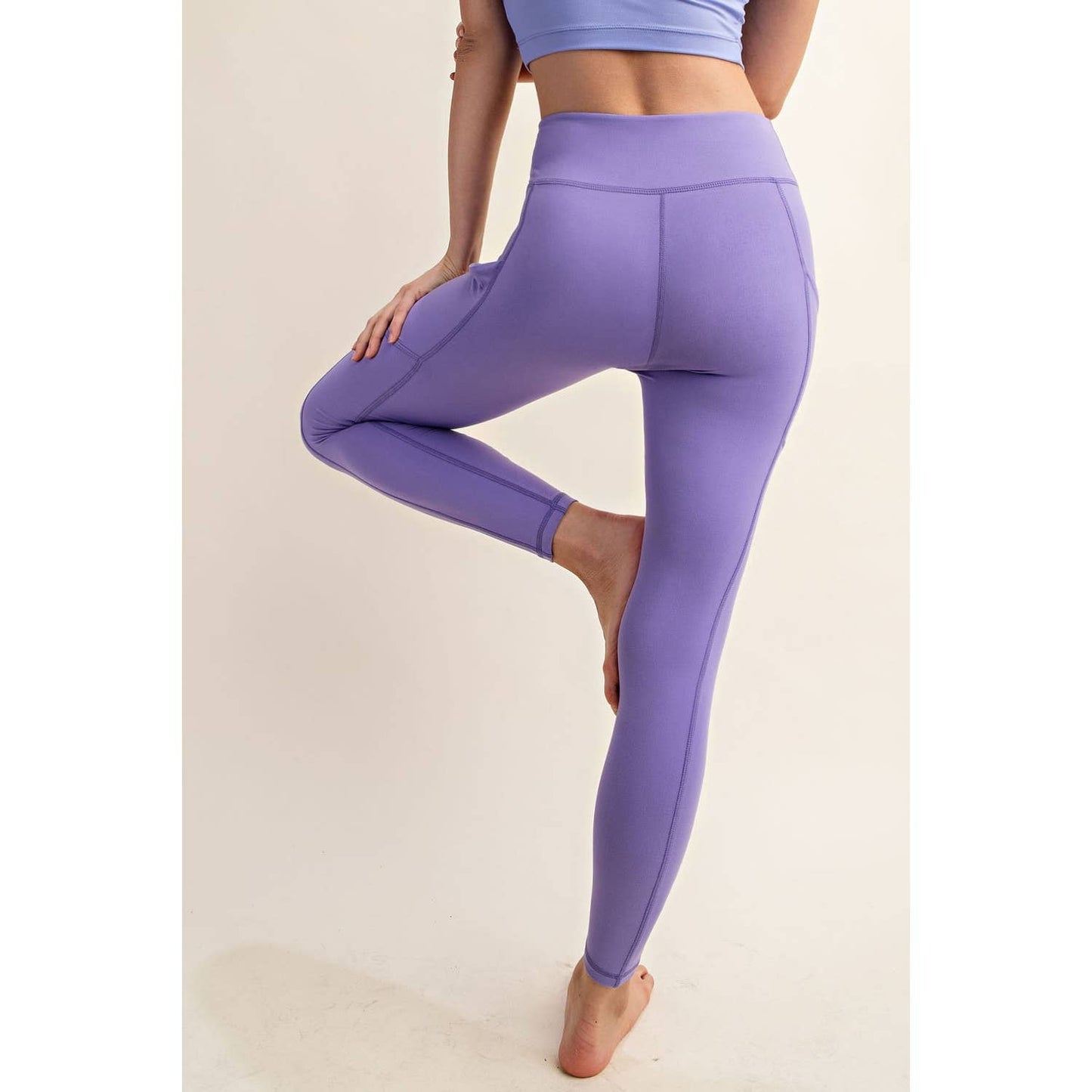 BUTTER BASIC LEGGING WITH POCKETS: Navy / S-M-L(2-2-2)