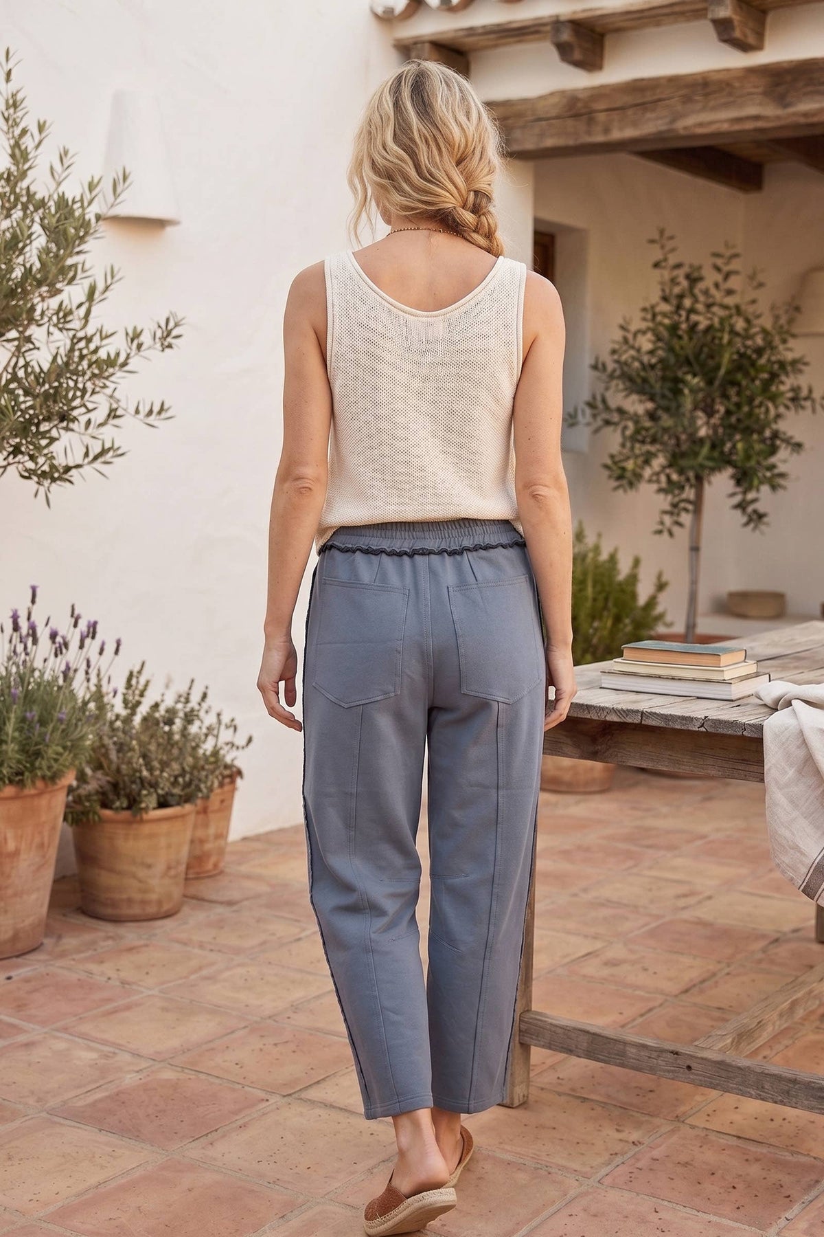 Scuba Raw Edge Barrel Pants