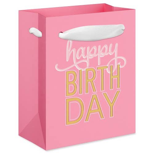 Mini Birthday Gift Bag-Happy Birthday On Pink