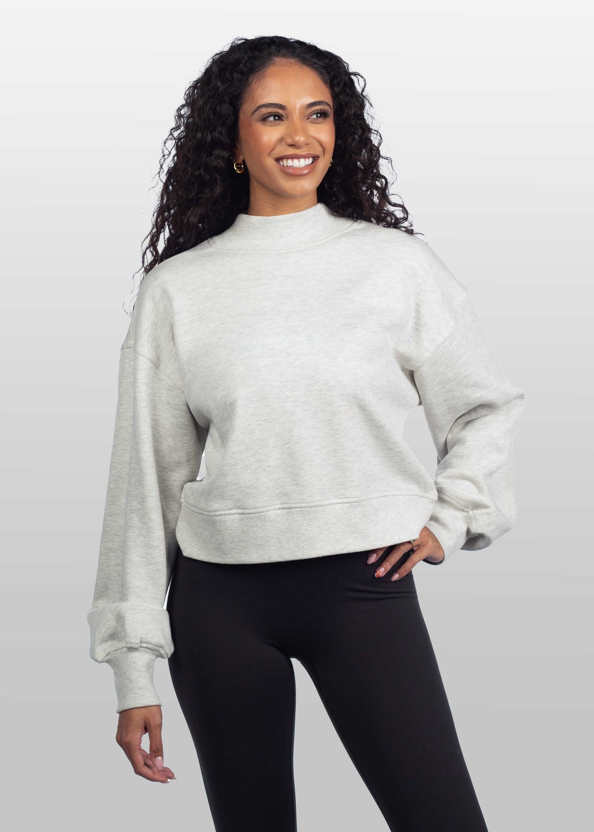 Hailey Sweatshirt, All Colors: Ash Grey / M