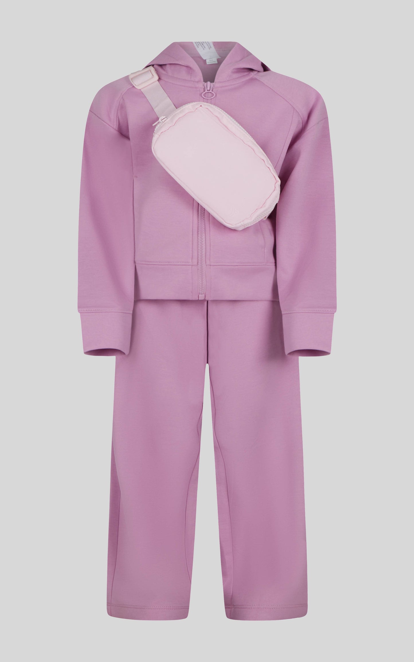 Little Girls Jacket, Wide Leg Pant, and Bag Set: LAVENDER HORIZON/PERIWINKLE DREAM