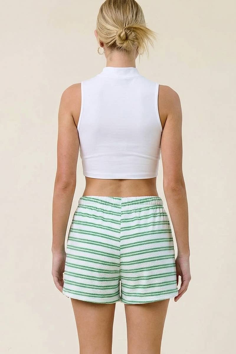 Striped Terry Cloth Shorts