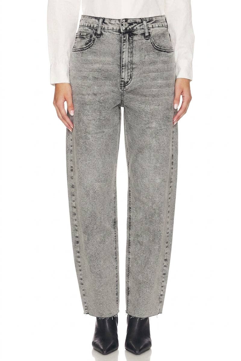 BLUE by ARTEMIS HIGH RISE  BARREL JEANS: Grey / 2