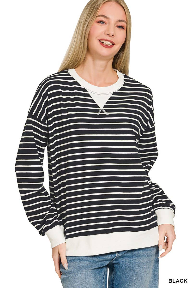Striped Pullover: CANDY PINK / 2-2-2(S-M-L)