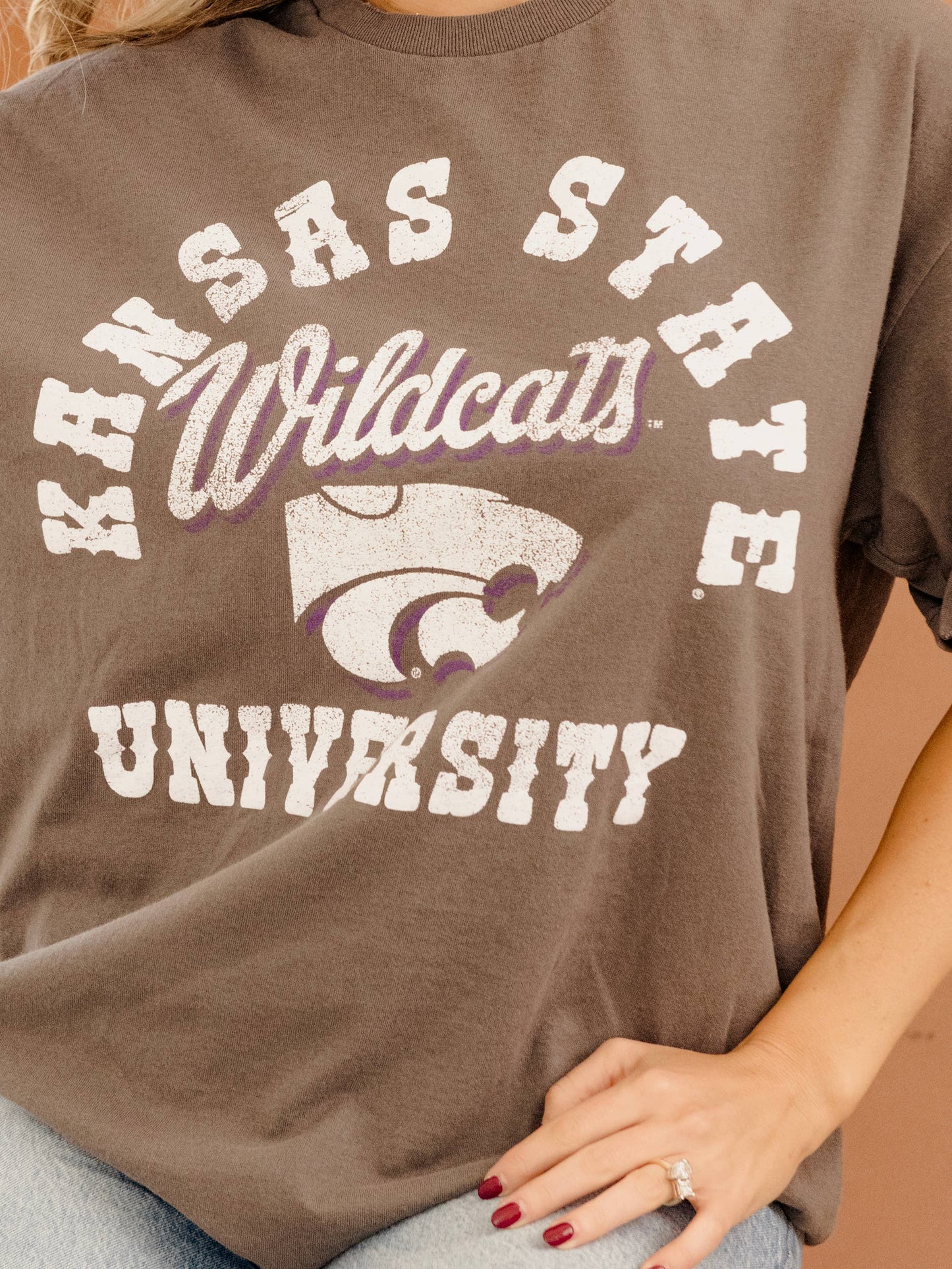 Kansas State Draft Charcoal Thrifted Tee