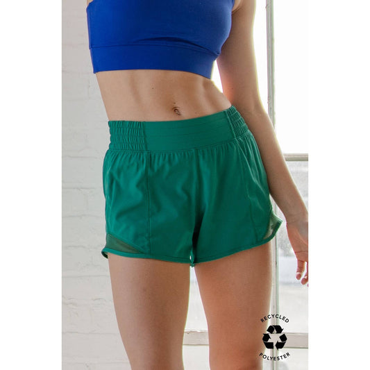3INCH STRETCH WOVEN EXERCISE SHORTS: Kelly Green / S-M-L-XL(2-2-2-2)