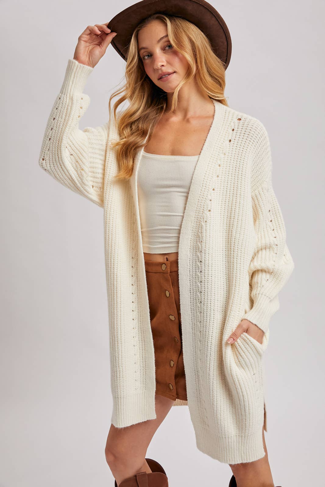 LONG KNIT SWEATER CARDIGAN