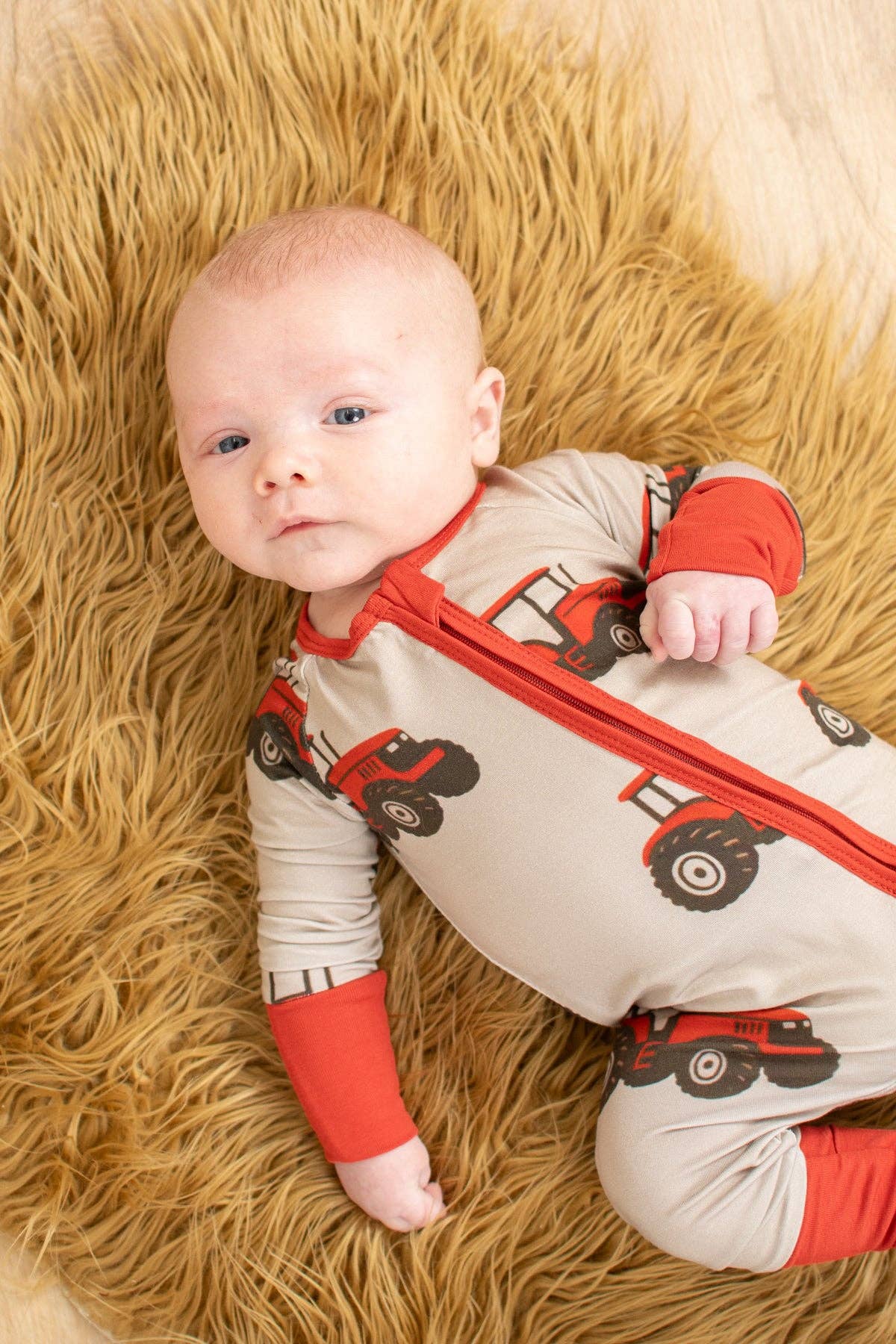 Classic Red Tractor Baby Bamboo Zippy: 6-12 Month
