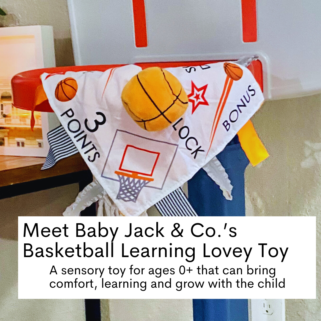 Basketball Baby Learning Lovey Tag Stroller Toy 10" x 10"