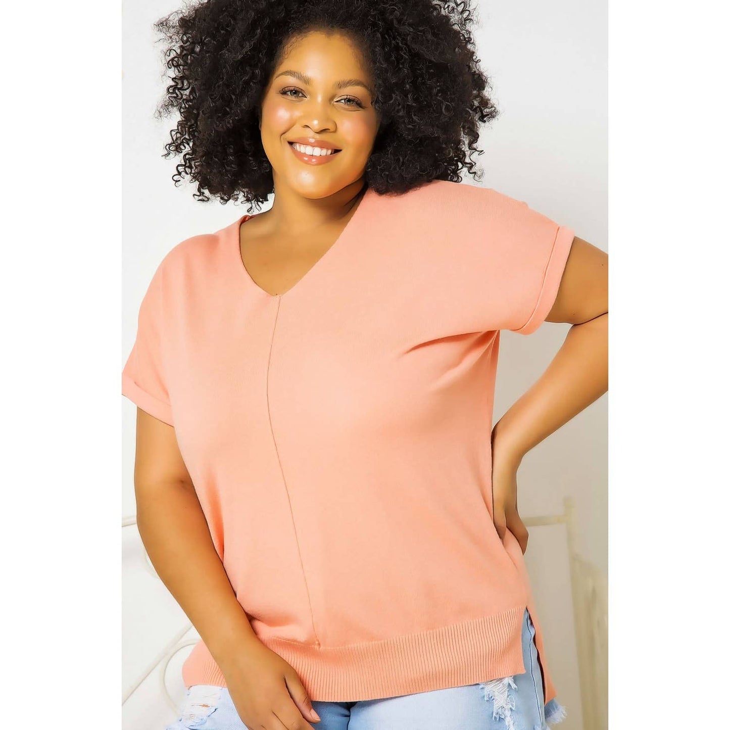 V-Neck W/Front Seam