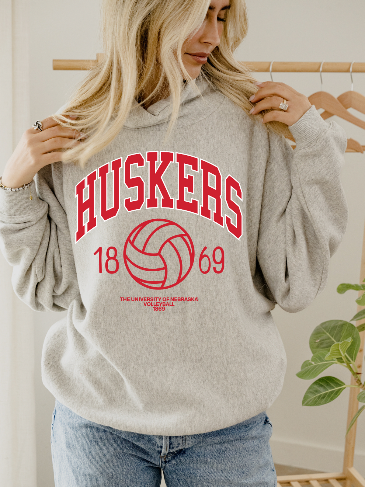 Nebraska Huskers Volleyball Classic Roll Neck Sweatshirt