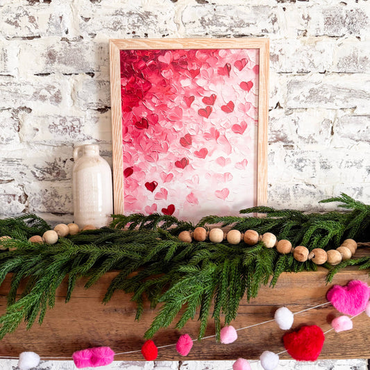 Pink Ombre Hearts - 18x24 Inches