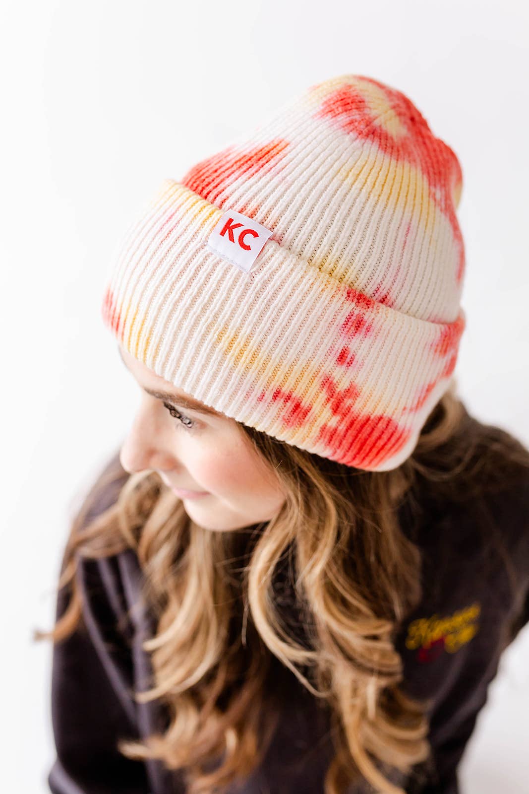 KC Watercolor Beanie - Red & Yellow