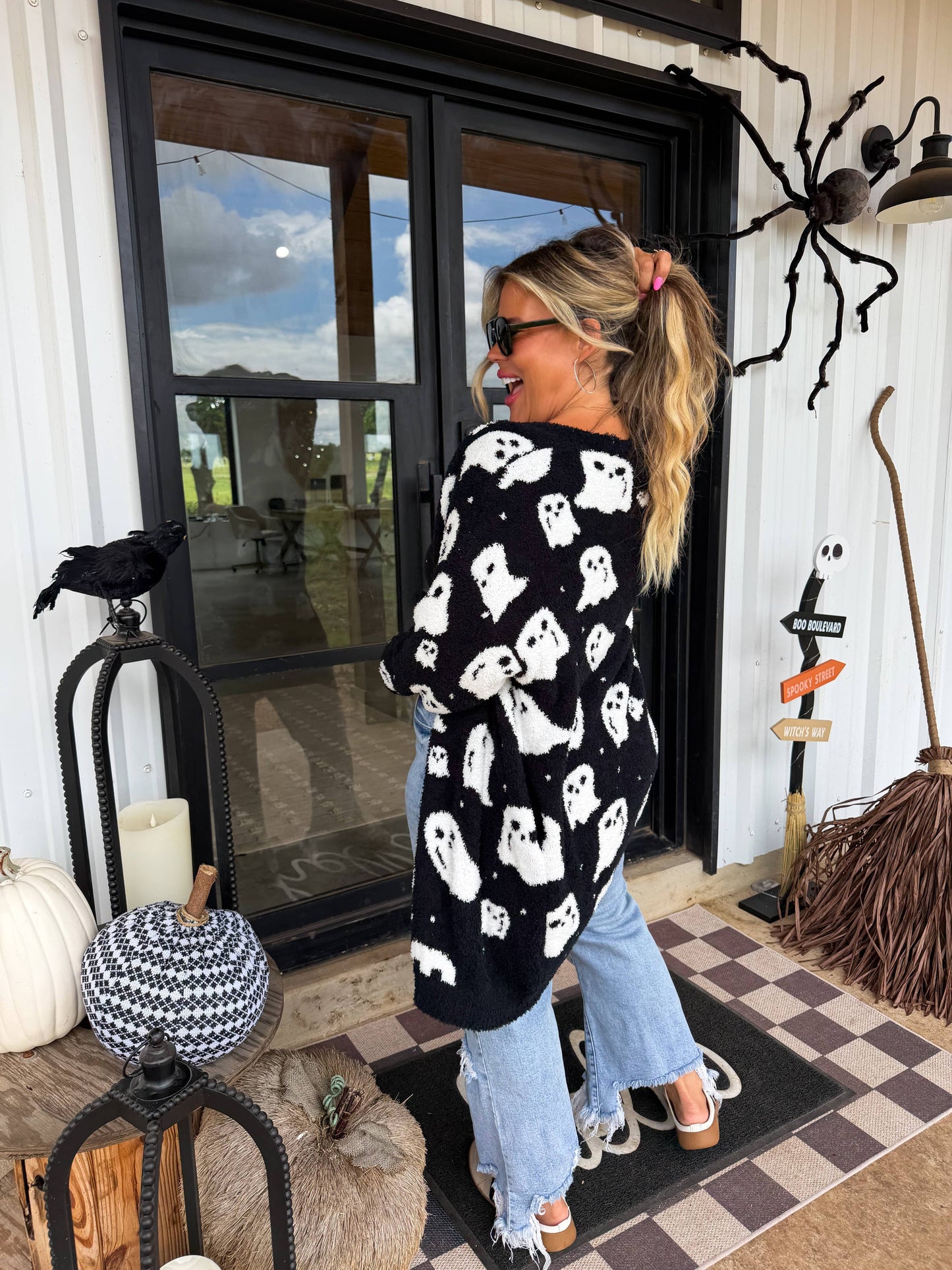 REVERSIBLE CLOUD CARDIGAN: POLKA DOT
