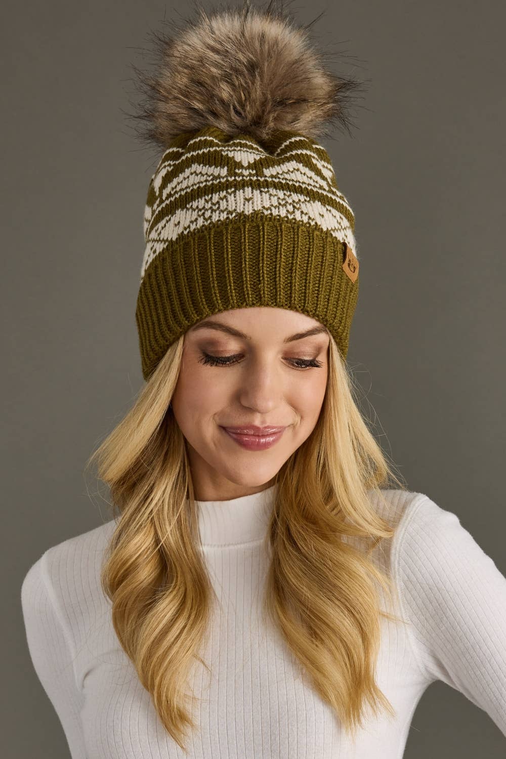 Patterned Pom Hat