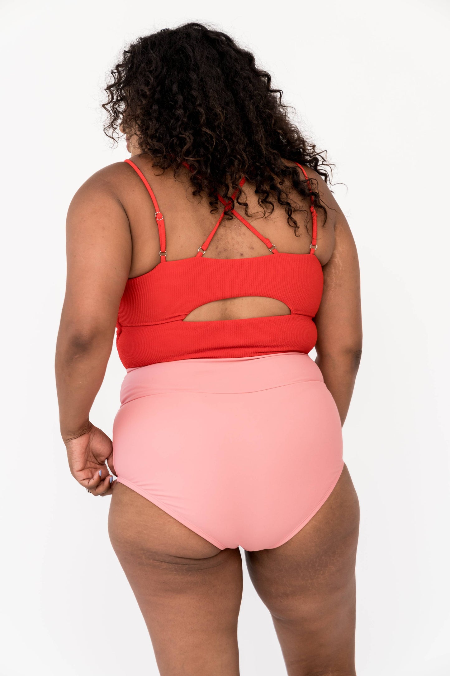 Pink High V Swim Bottoms