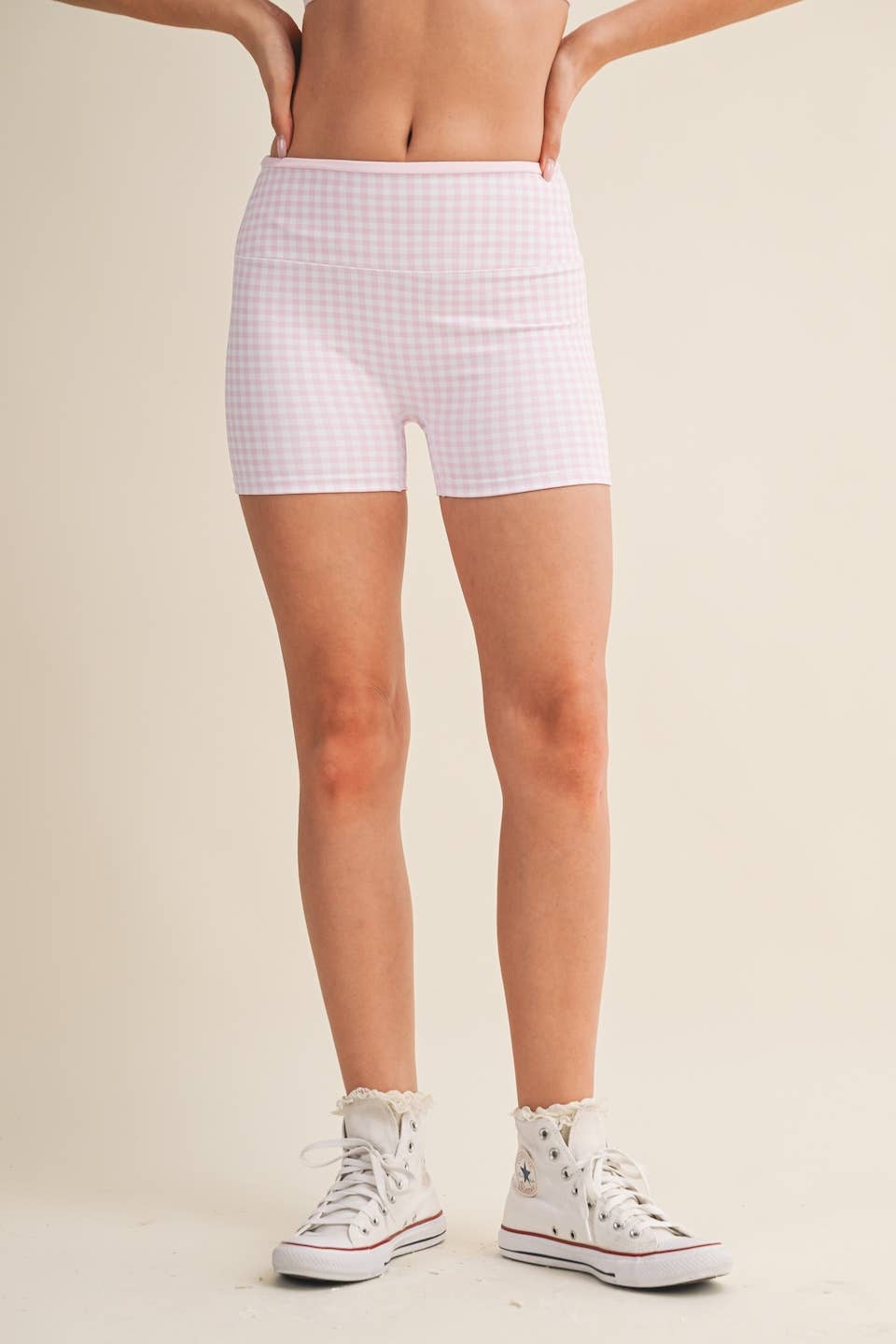 Biker Shorts: Red Gingham