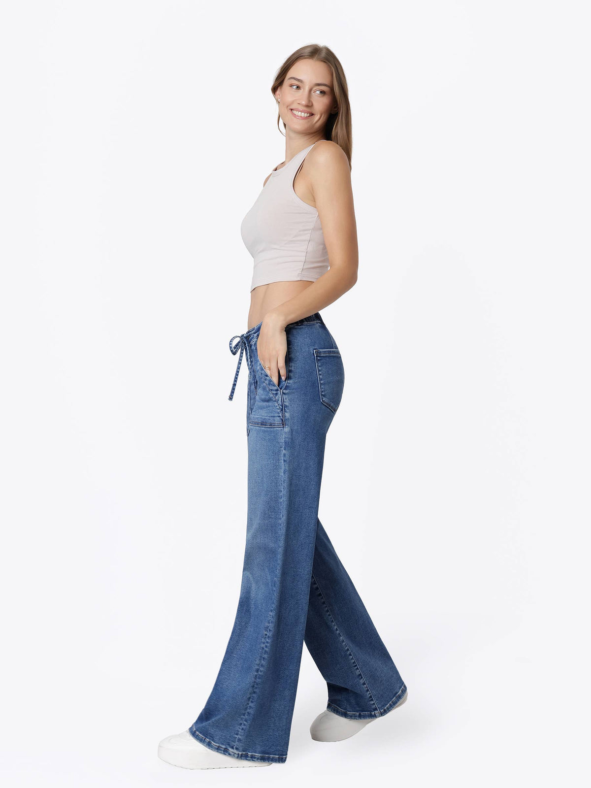HIGH RISE SELF TIE EXTREME VINTAGE FLARE JEANS