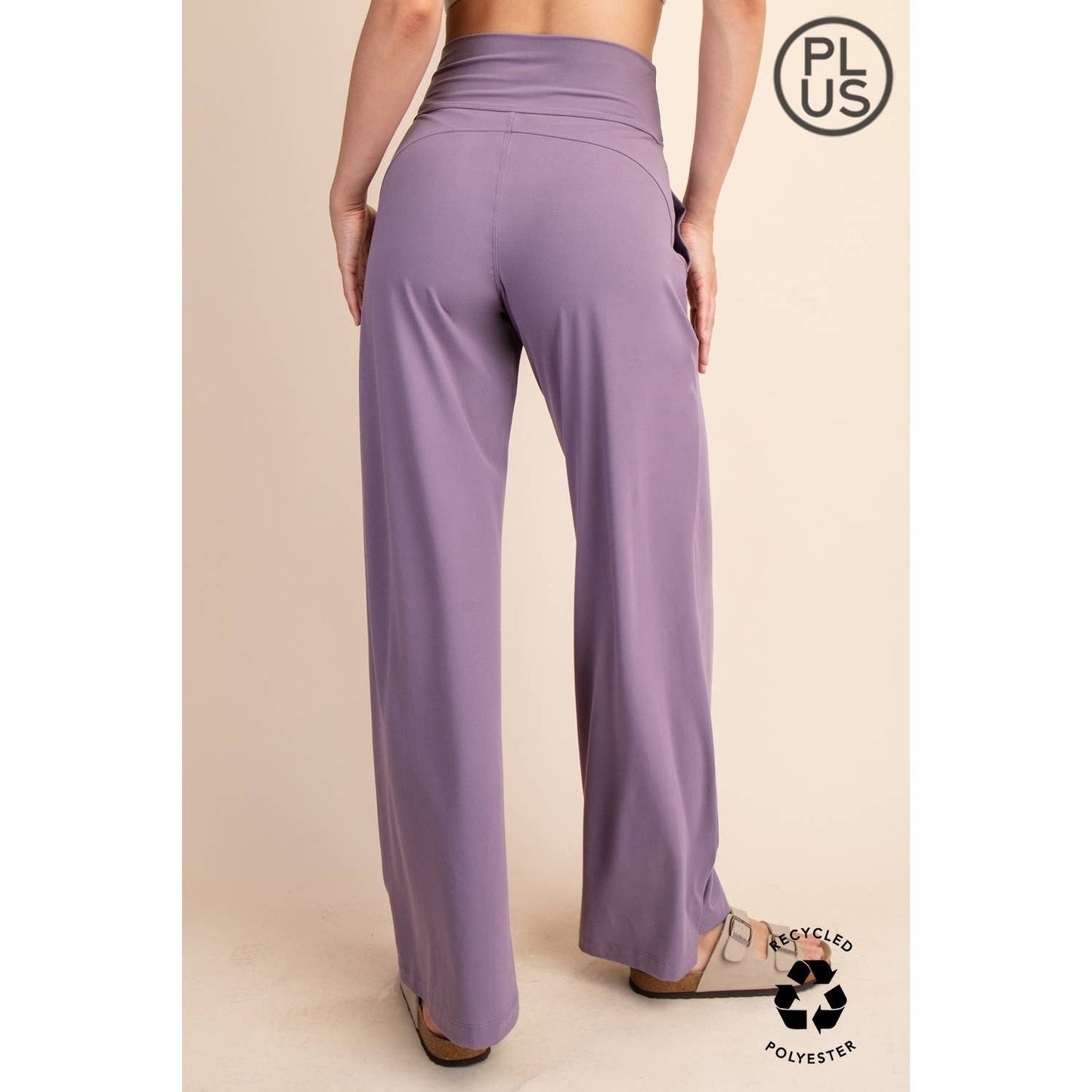 PLUS SIZE BUTTER V WAIST WIDE PANT