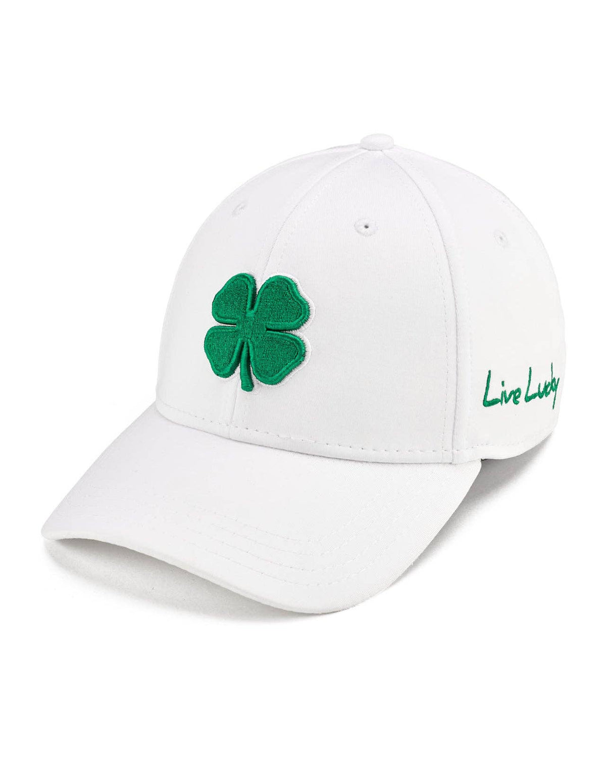 Premium Clover 16 White Fitted Performance Hat