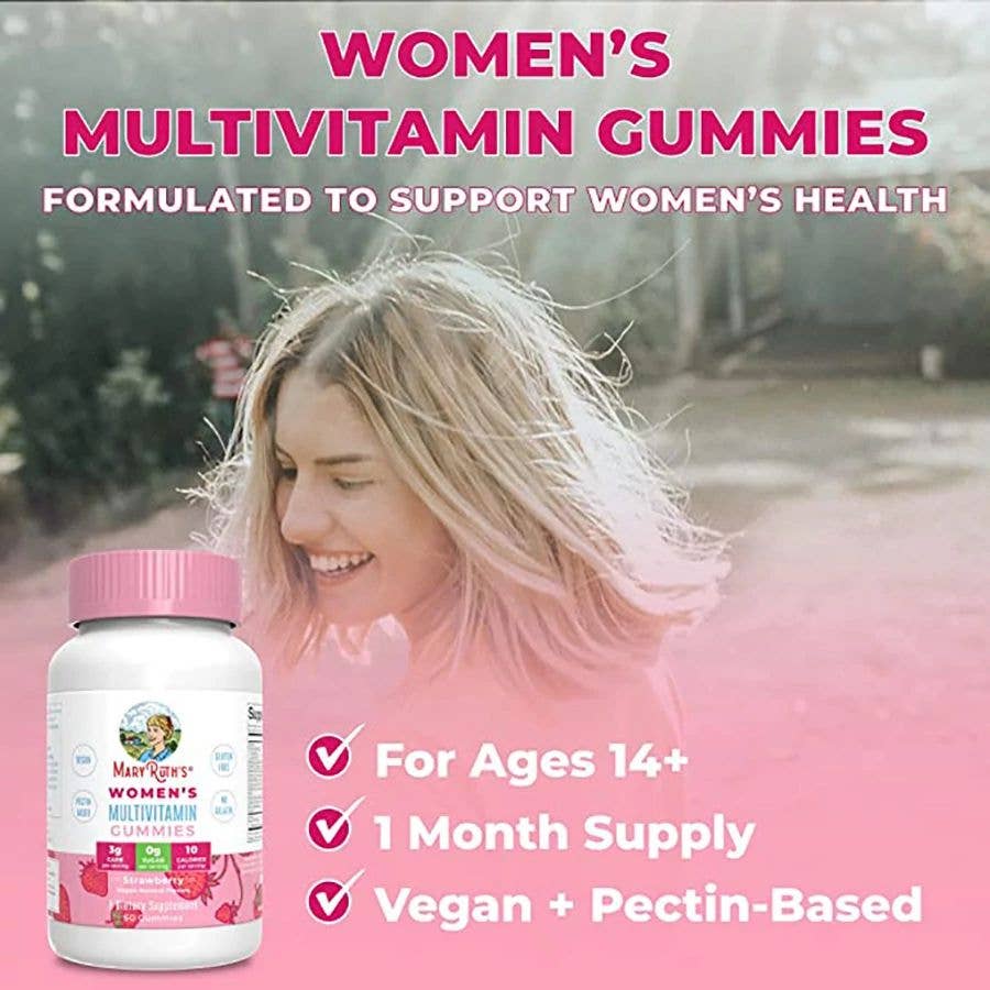 Strawberry Women's Multivitamin Gummies, Vegan, Sugar Free