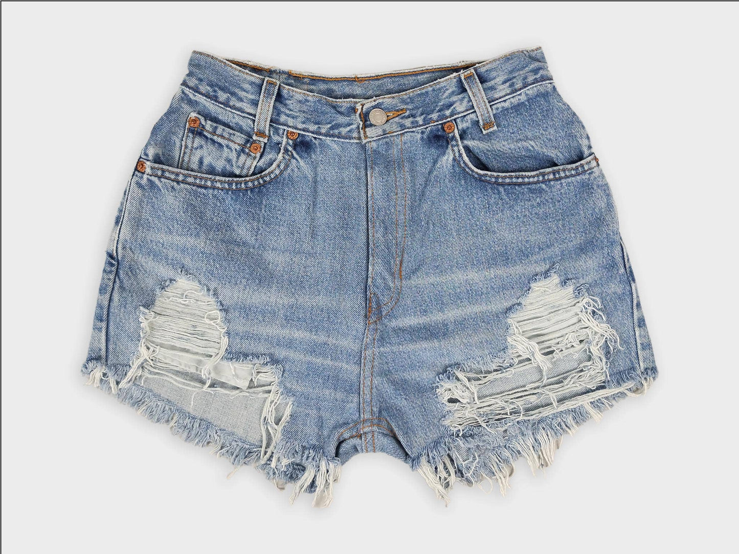 Frayed Upcycled Denim Shorts