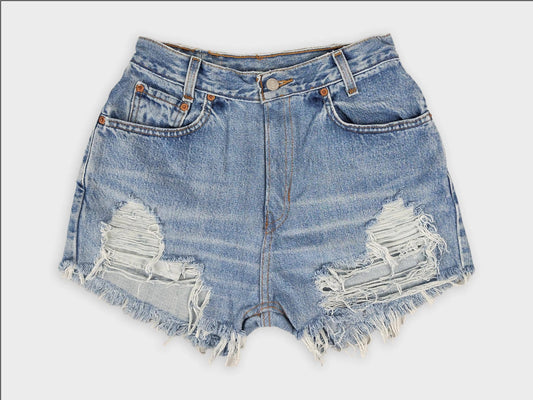 Frayed Upcycled Denim Shorts