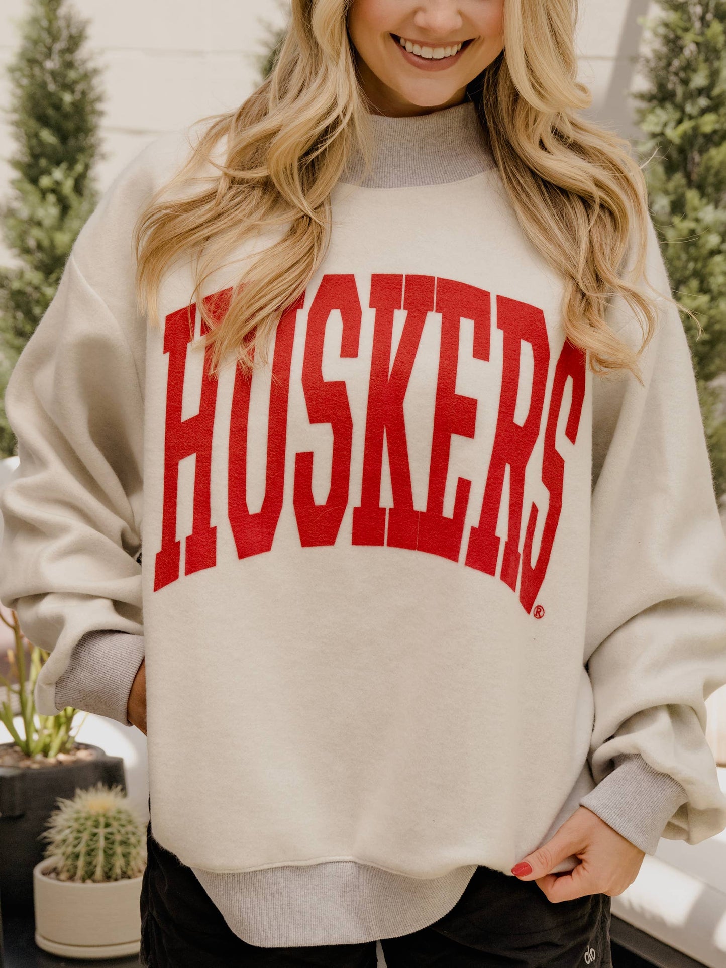 Nebraska Huskers Tall Boy Reversible Mock Neck Sweatshirt: S/M