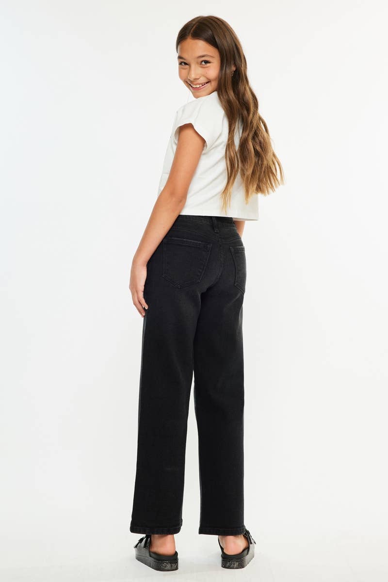 Kancan HR Wide Leg Jeans Black