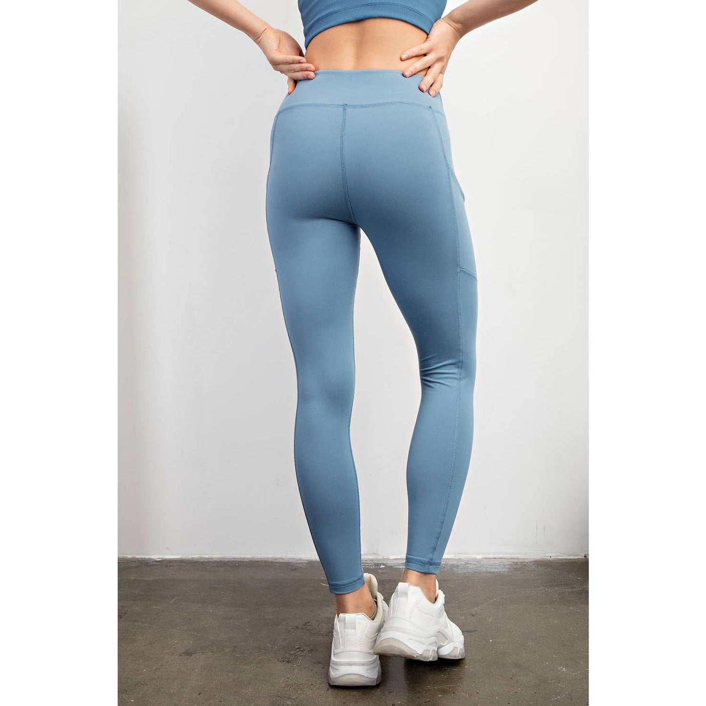 BUTTER BASIC LEGGING WITH POCKETS: Lavender Fog / S-M-L(2-2-2)
